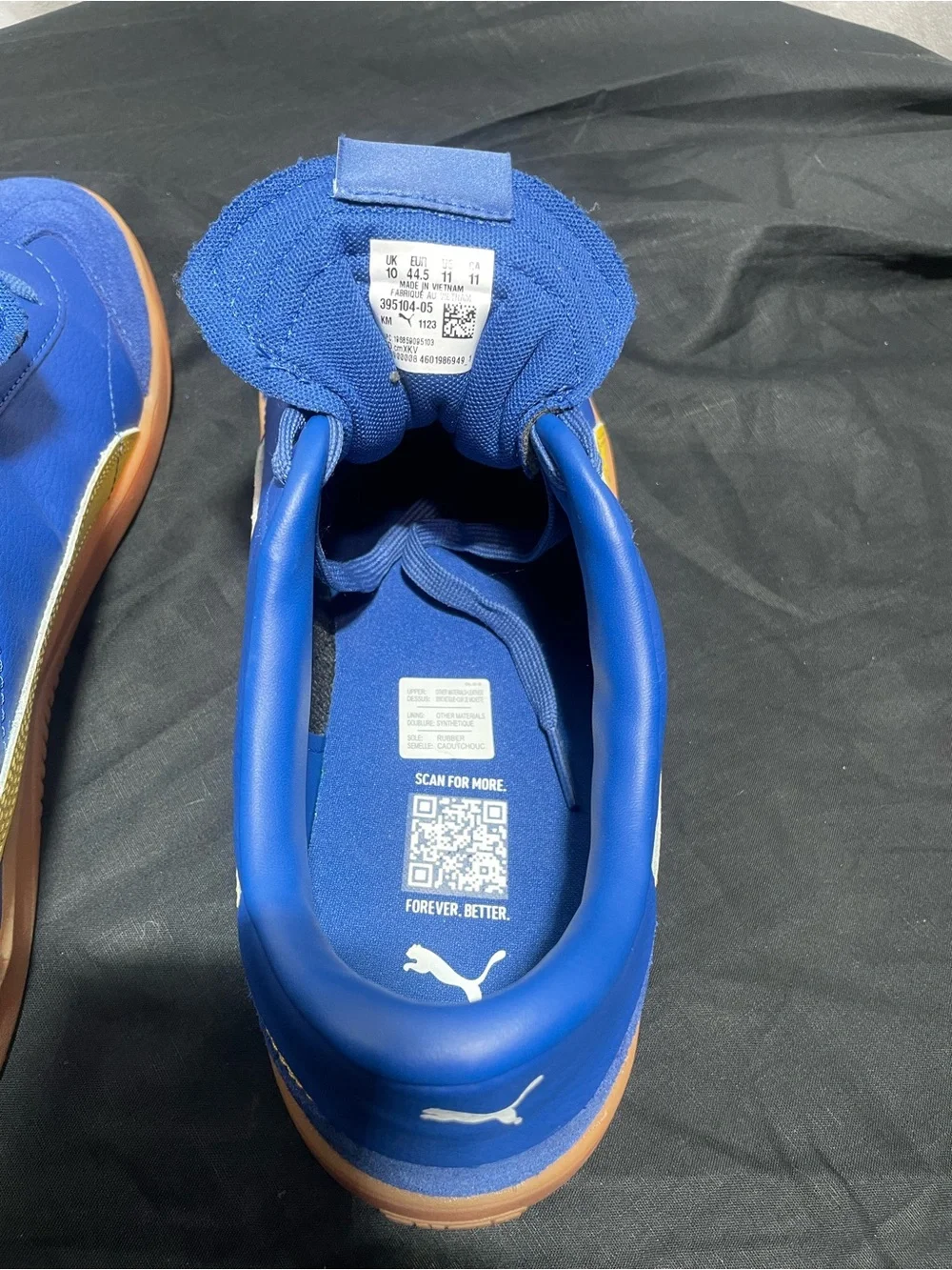 Puma 5v5 Men's Blue Sneakers with Yellow Stripe and Gum Sole